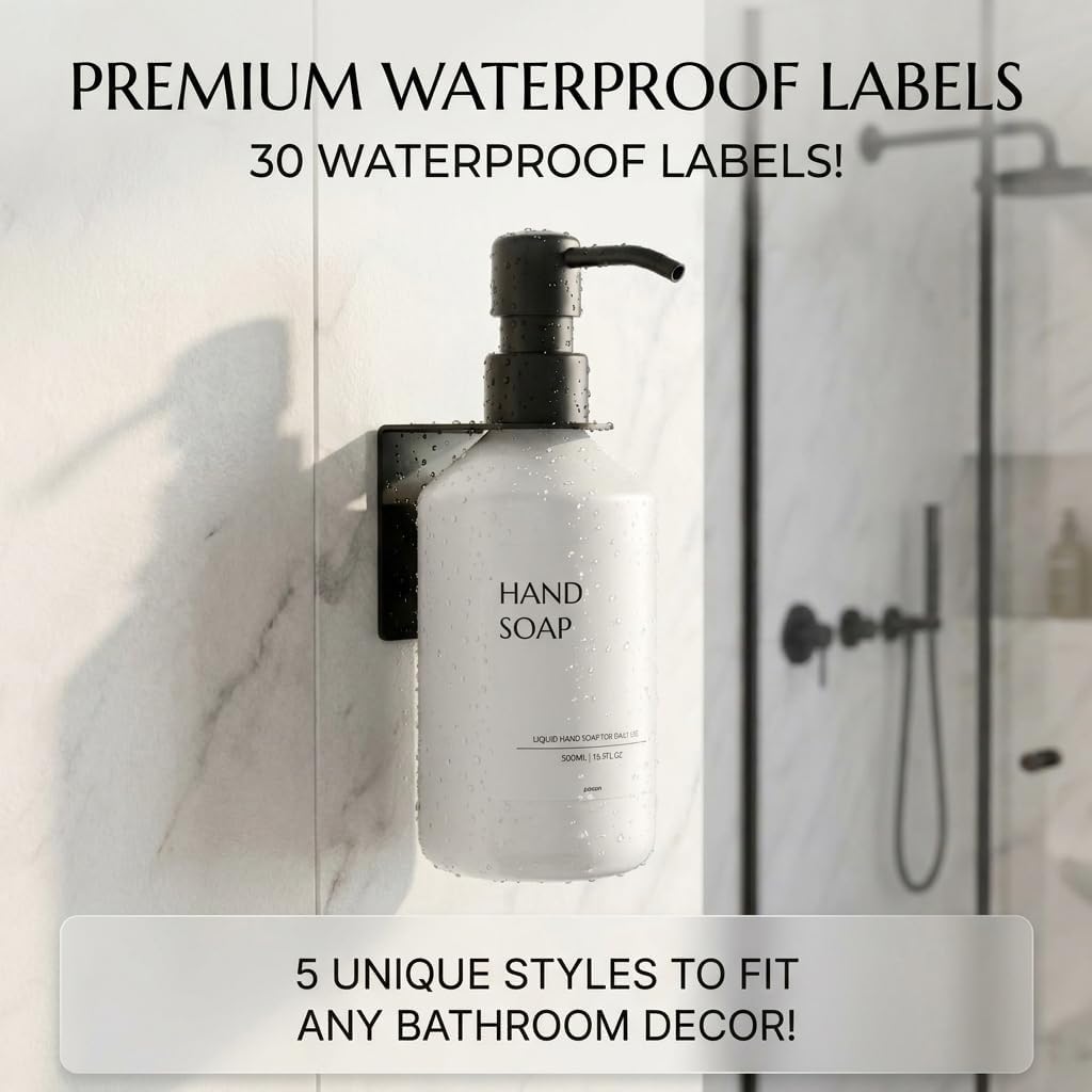 Shampoo and Conditioner Dispenser Set of 3 for Wall Mount | 16.9 fl oz Drill Free Shower Soap Bottles,Refillable Body Wash Dispensers for Bathroom Decor (Amber Bottles + Bamboo Pumps)