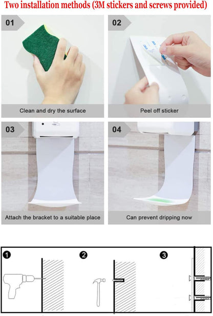 2pcs Drip Tray for Automatic Soap Dispenser or Hand Sanitizer Dispenser | Prevents slippery floors & stains. Ideal laundry detergent catcher or sanitizer drip tray for home, office, or hospital.