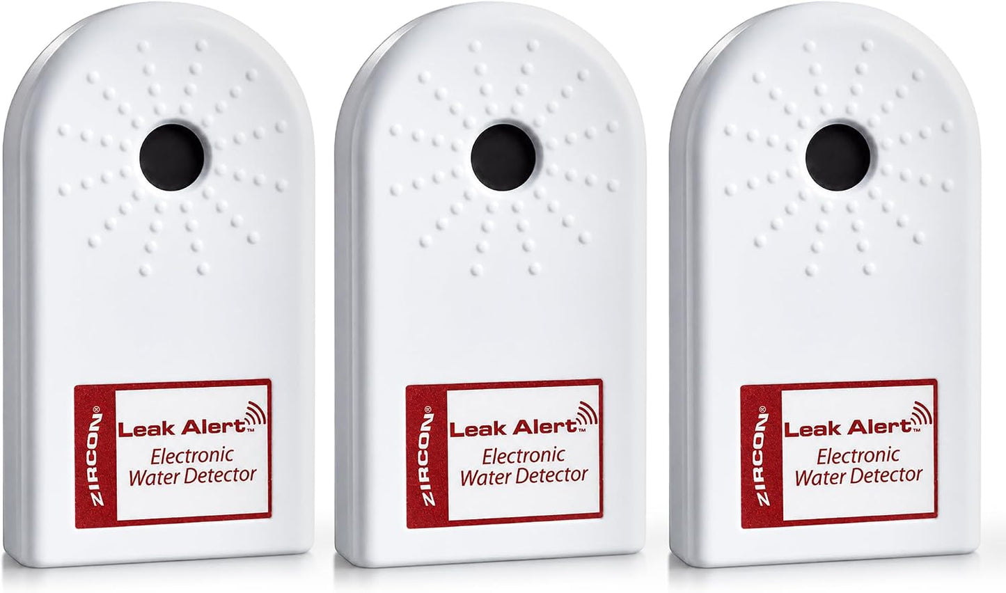 Zircon® Leak Alert™ Water Leak Detector, Loud 90 dB Water Alarm | Detect leaks before costly water damage near water heaters, appliances and plumbing fixtures; no setup required