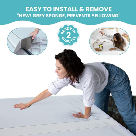 2-in-1 Bed Bridge Twin/Twin XL to King with Attached Sheet – Split Bed Gap Filler & Twin to King Bed Converter (Patent Pending)