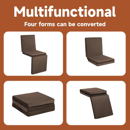 HOMBYS 3-in-1 Recliner Seat Cushion with Lumbar Support Pillow & Footrest, Multi-Functional Adjustable Height 2" to 6" for You to Choose, Non-Slip Foam Chair Cushion for Elderly, Brown