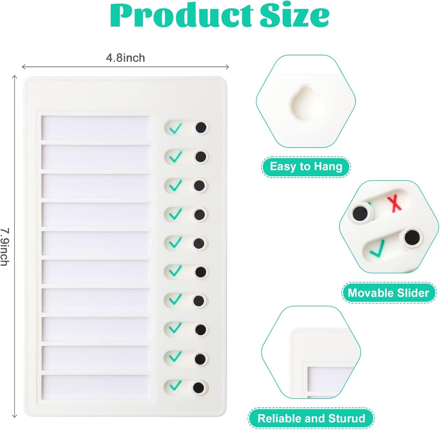 Aleric 2 Pieces Chore Chart for Kids to do List Chores Checklist Task Board, Sliding Morning Routine Chart for Adults, Daily Memo RV Checklist Planning Boards Reminder Charts