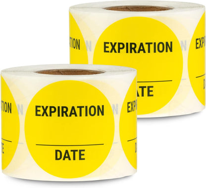Sell By/Expiration Food Date Labels (1.5 inch, Round - 300 Labels) | Sell by Date Stickers for Food Service, Food Rotation, Best Before Prep Sticker with Writable Blank Space