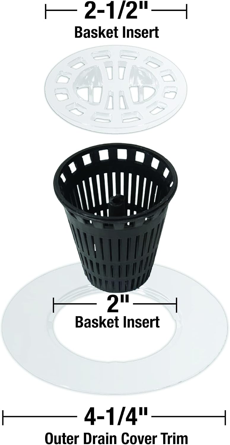 Danco Shower Hair Catcher Baskets, 6-Pack, Black (10739P)