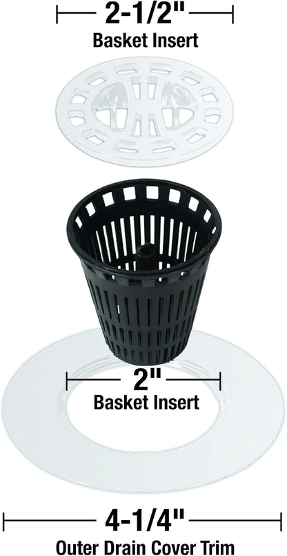 Danco Shower Hair Catcher Baskets, 6-Pack, Black (10739P)