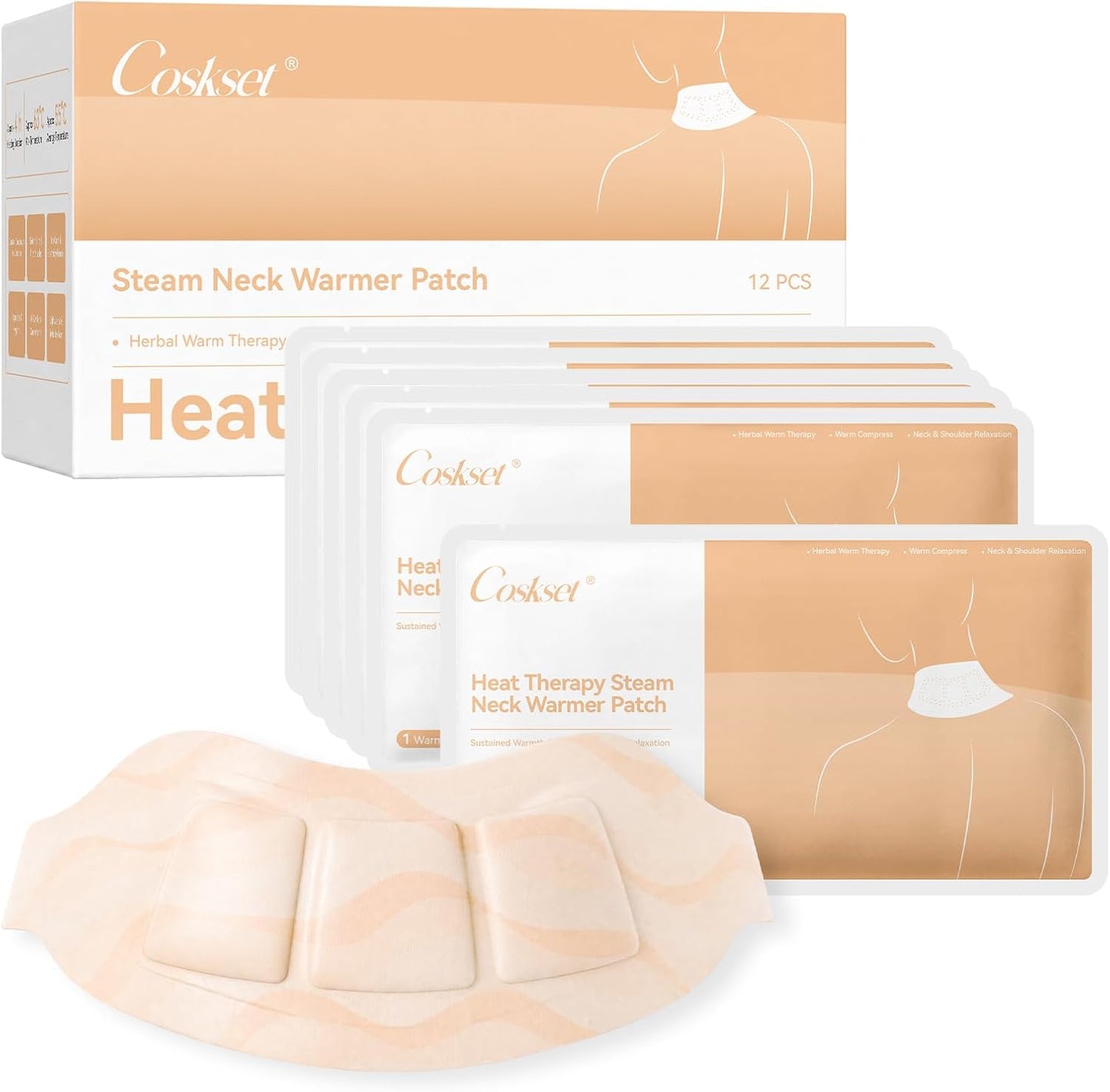 Disposable Self-Heating Steam Neck Pad, Portable Heating Wrap for Neck Comfort & Muscle Relaxation, Unisex for Home, Office & Outdoor Use, 7 Pack