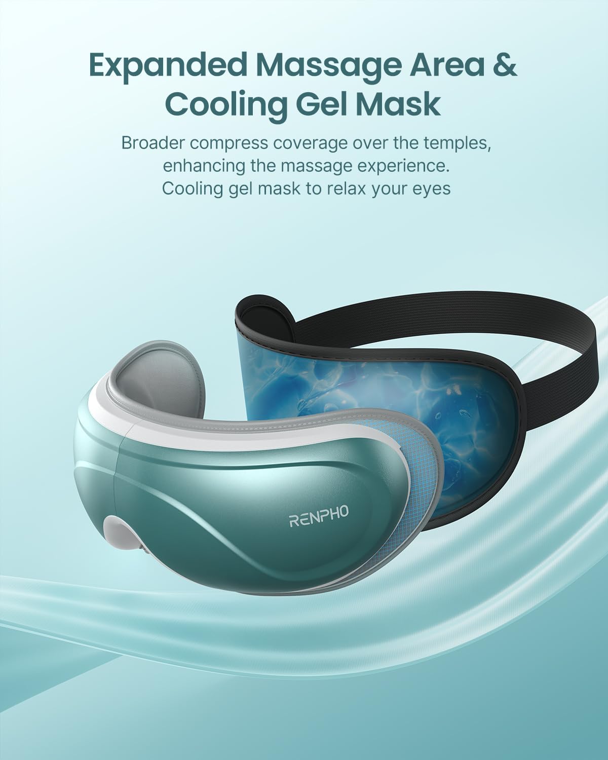 RENPHO Eyeris 1 Eye Massager with Heat, Sleep Mask with Remote Control | Vibration & Compression for Eye Strain and Head Tension, Bluetooth Music, FSA Eligible HSA, Black