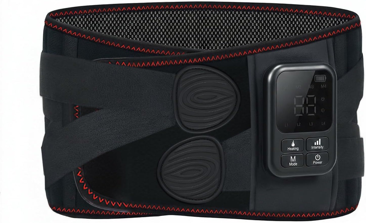 Cordless Heating Massage Belt for Lower Back Soothe Discomfort - 5000mAh Adjustable Heat Therapy Wrap with 4 Vibration Modes - Portable Heating Pad for Muscle Relaxation, Ideal Gift for Men & Women