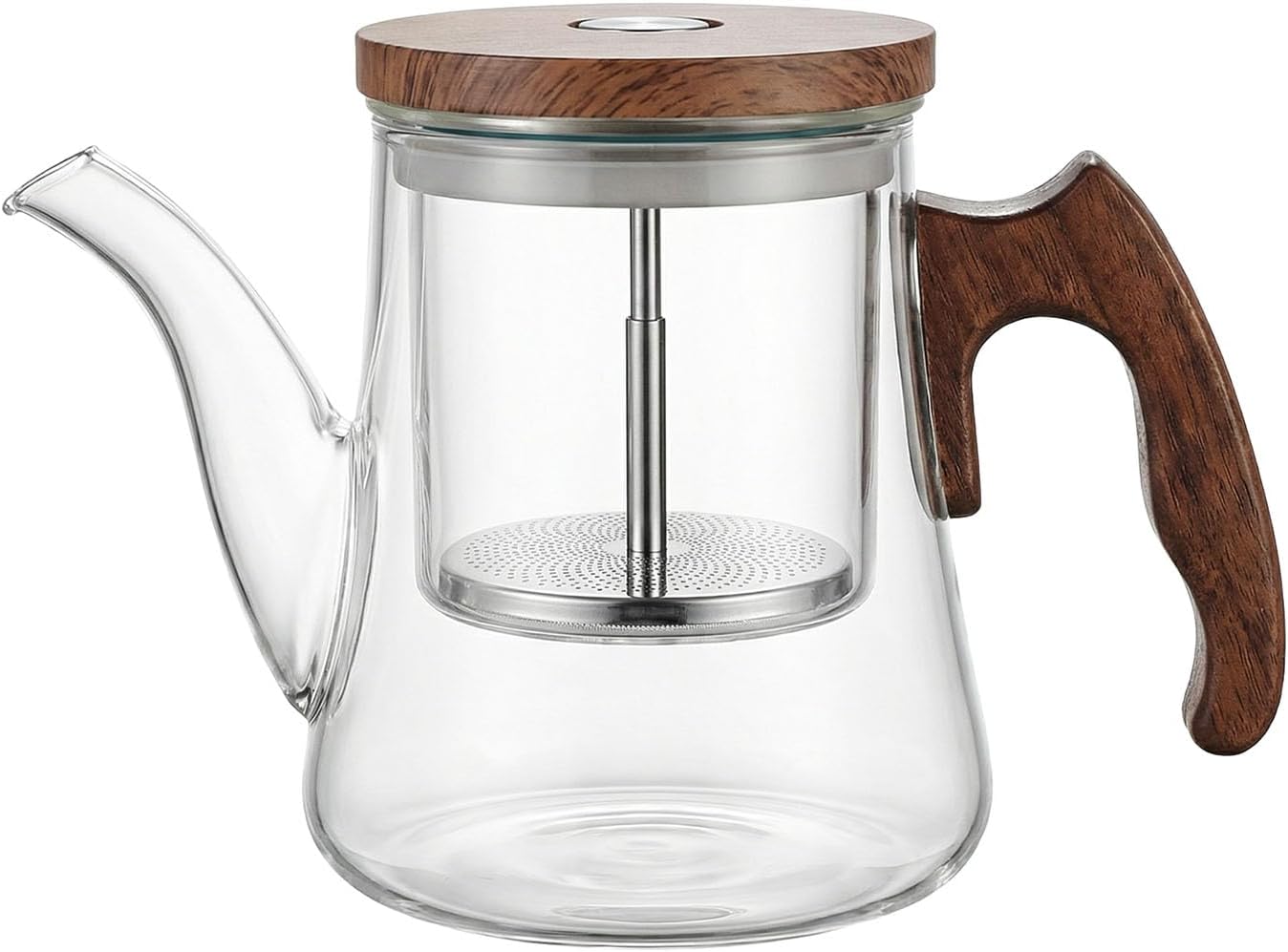 High Borosilicate Glass Teapot, 36 oz Thickened Heatproof Glass Teapot with Removable Stainless Steel Infuser and Lid, Stovetop Safe Tea Kettle, Hand Crafted Kettle, for Women and Adult