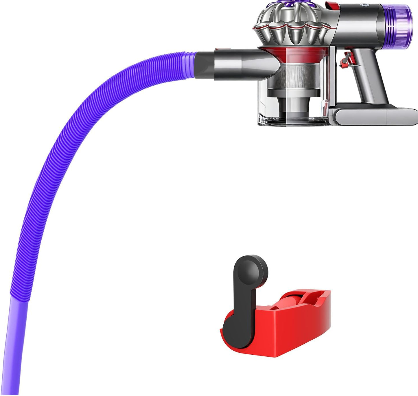 Dryer Lint Vacuum Attachment Compatible with Dyson V15 V12 V11 V10 V8 V7 Gen5 Cordless Vacuum Cleaner, Flexible Dryer Vent Cleaner Kit Lint, The switch lock, so you don't need press the switch tightly