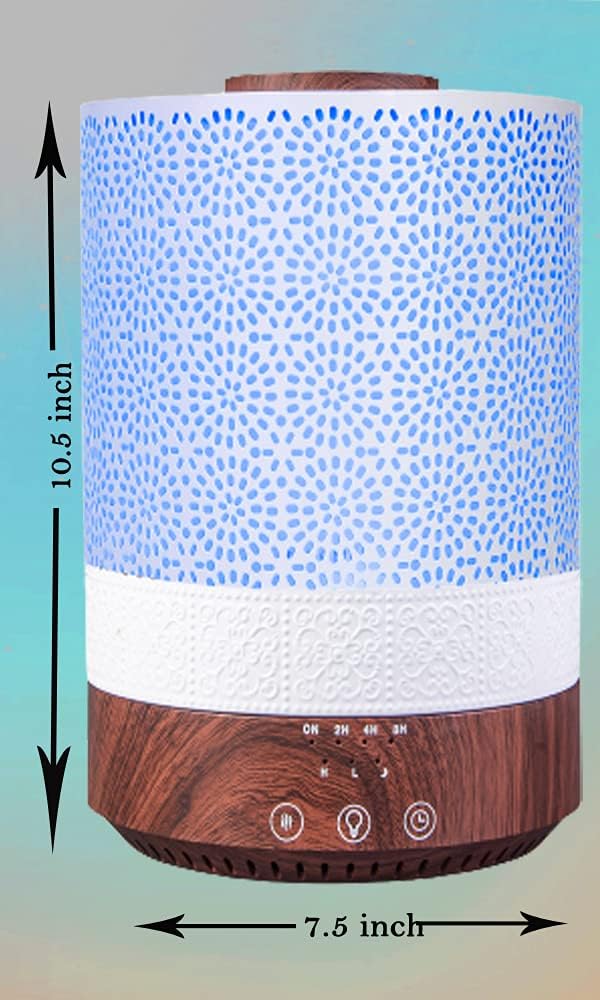 BlueHills 2500 ML Humidifier with Essential Oil Diffuser Combo Aroma Home Décor Design for Large Bed Bath Kids Baby Living Rooms Big Capacity LED Lights Scent Ultrasonic Cool Mist Wood Grain F006