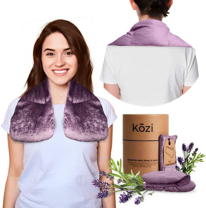 Kozi Neck Heating Pad | Microwaveable Weighted Shoulder Heating Pad | Neck and Shoulder Heating Pad with Clay Beads & Aromatherapy (Khol)