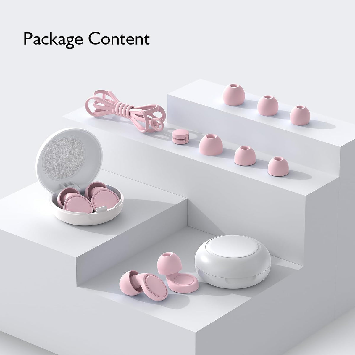 Jayine 2 Pairs Ear Plugs for Sleeping, Soft Full Silicone Ear Plugs for Noise Reduction 25dB, Reusable Hearing Protection Earplugs for Concert, Focus, Noise Sensitivity, 8 Ear Tips in S/M/L - Purple