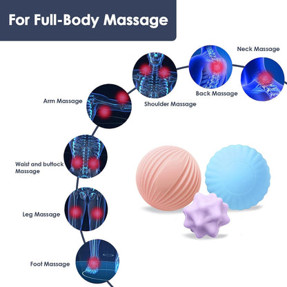 3-Piece Silicone Lacrosse Ball Set for Deep Tissue and Trigger Points - Smooth, Textured, and Spiky Massage Balls for Myofascial Release, Muscle Knots & Plantar Fasciitis