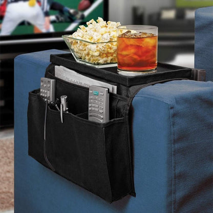 Couch Sofa Armrest Organiser Arm Chair Caddy Bedside Storage Pocket with 8 Pockets TV Remote Holder Bed Storage Pocket Bag for Cellphone Tablet Notepad Book Magazines DVD Glasses