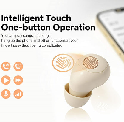 Small Mini Invisible Earbuds Small Mini Headphones Wireless Bluetooth | Low Profile Micro Smallest Tiny Discreet Hidden Earbuds for Work, Invisible Sleep Earphone Ear Buds for Small Ear Canals
