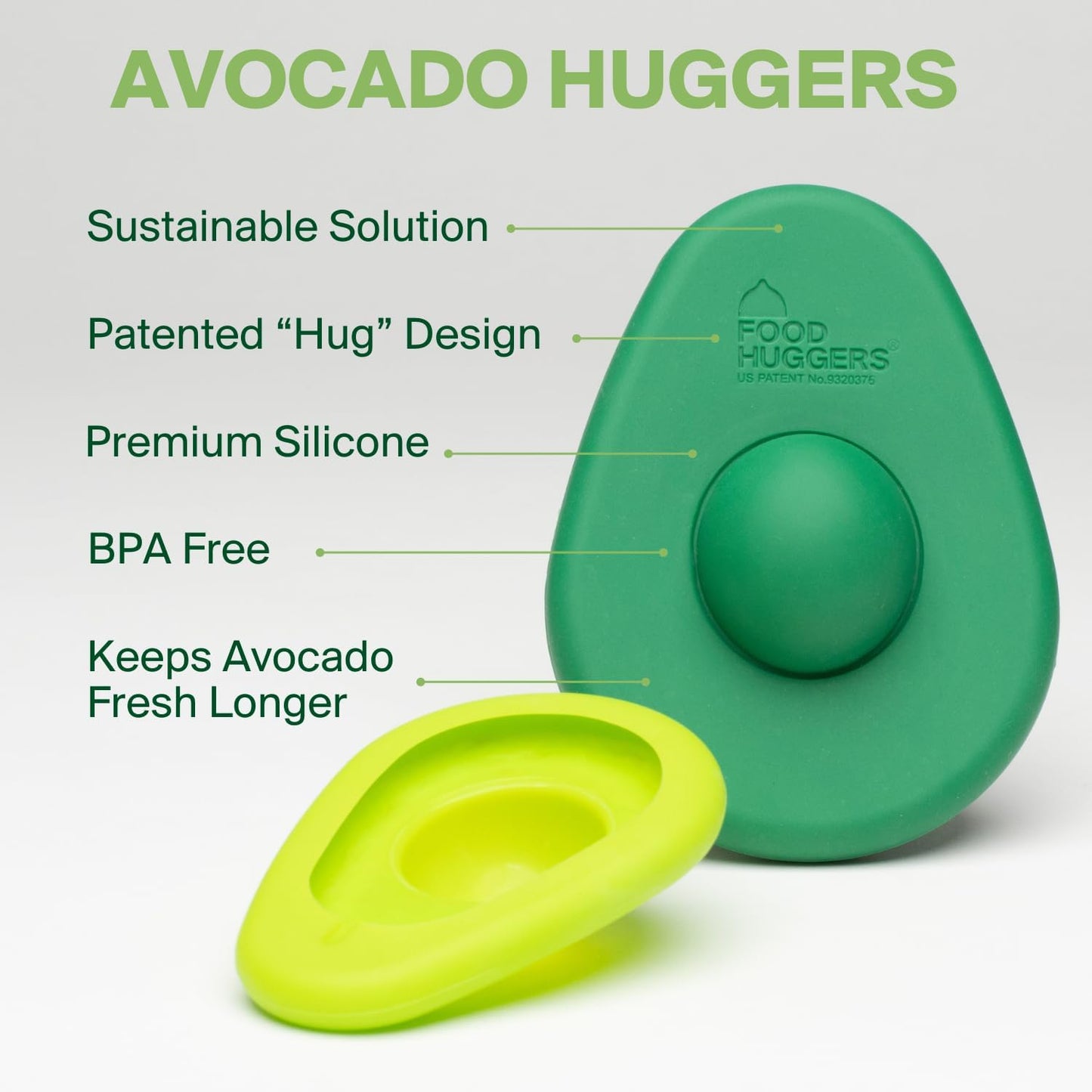 Food Huggers Avocado Hugger Single Pack - Keep Avocados Fresh with Patented Hug Design, BPA Free Food Grade Silicone Avocado Saver, Airtight Seal, Dishwasher Safe, Smart Storage Solution