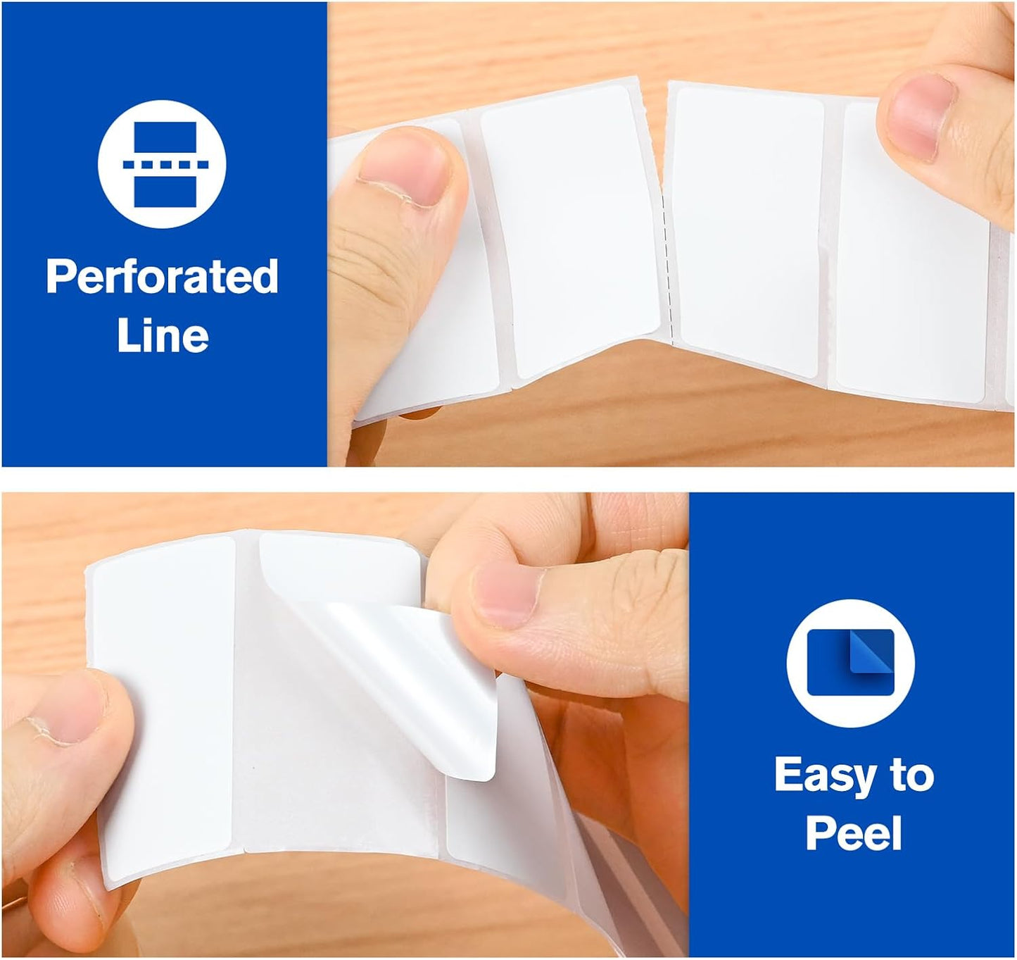L LIKED 2" x 1" Thermal Labels, Blank Removable Labels with No Residue, Water and Oil Resistant, Use for Both Home and Office (1 Roll, 1300 Labels)