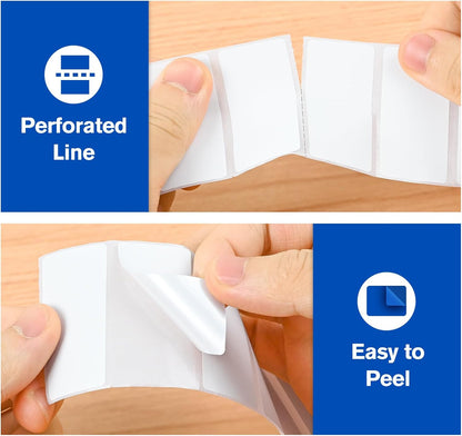 L LIKED 2" x 1" Thermal Labels, Blank Removable Labels with No Residue, Water and Oil Resistant, Use for Both Home and Office (1 Roll, 1300 Labels)