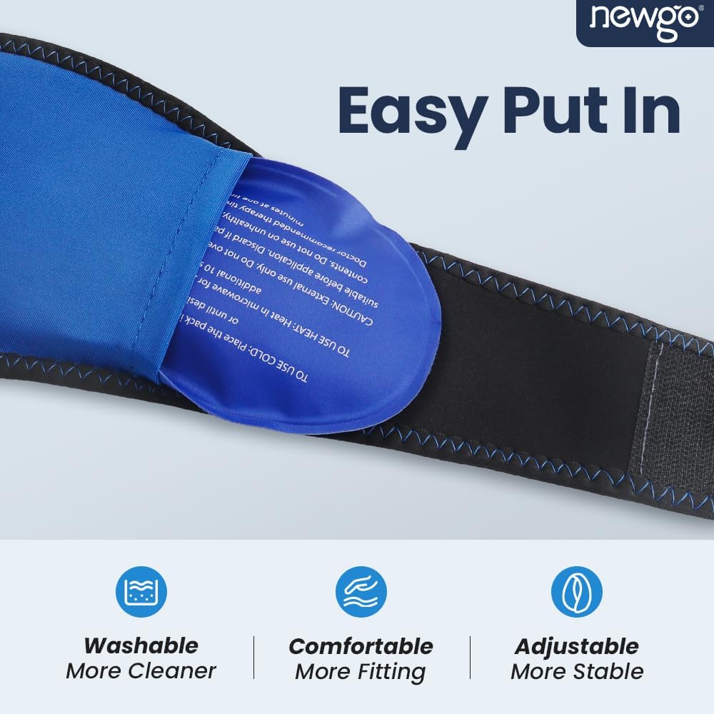 NEWGO Wisdom Teeth Ice Pack Head Wrap for Face Oral Surgery, FSA Eligible | Face Ice Pack with 4 Hot Cold Gel Pack for TMJ, Tooth Extraction, Tonsillectomy Recovery