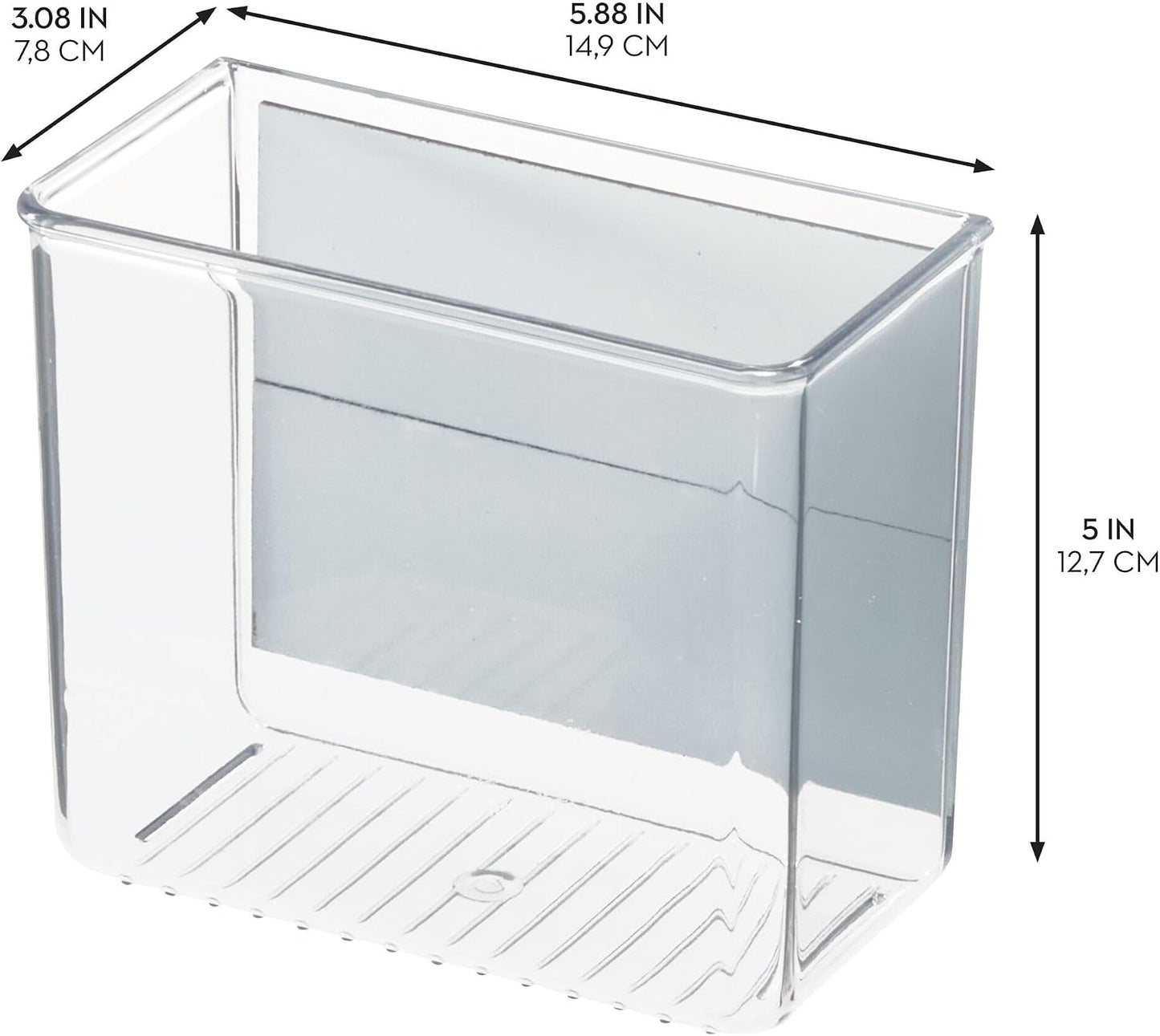 iDesign Magnetic Small Clear Plastic Organizer Bins | Laundry Room Storage