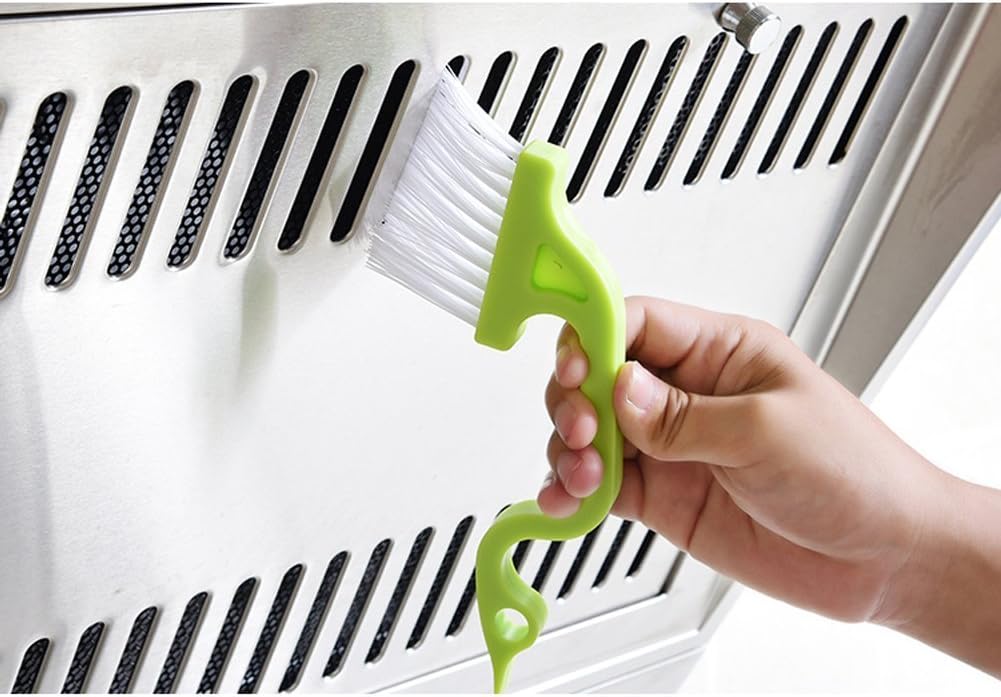2pcs Hand-held Groove Gap Cleaning Tools Door Window Track Kitchen Cleaning Brushes (Sky Blue)