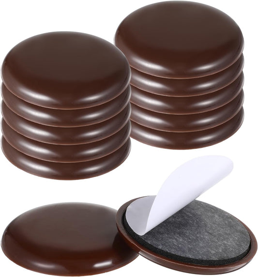 12Pcs Furniture Sliders for Carpet, 2-inch Self Adhesive Chair Gliders Stick Furniture Movers for Easy Moving on Carpet and Hardwood Floors(Coffee)