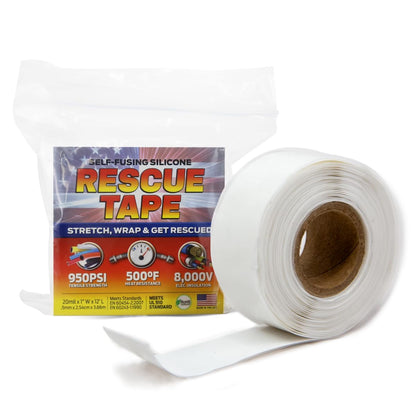 Bond It Rescue Tape, Self-Fusing Silicone for Emergency Plumbing, Pipe & Hose Repair, Electrical Insulation, Waterproof, 950PSI, Made in USA, 1" x 12', Clear