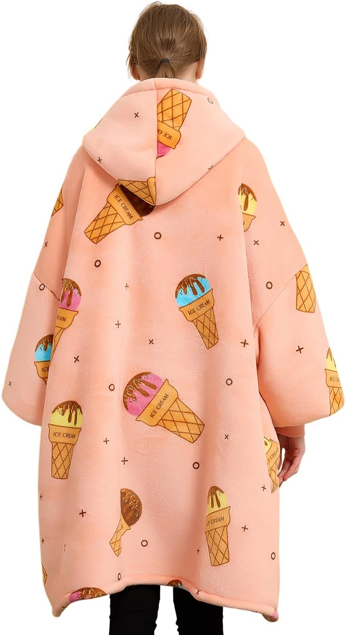 Wearable Blanket Hoodie for Adults With Pocket Strawberry Hoodie | Sherpa, Fuzzy Blanket Hoodie, Oversized Sweatshirt Blanket, Kangaroo Pouch, Cute Birthday Gifts for Sister, Cute Stuff