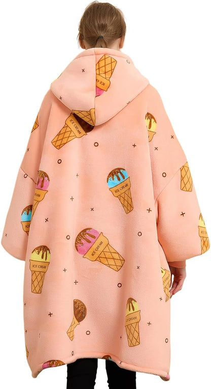 Wearable Blanket Hoodie for Adults With Pocket Strawberry Hoodie | Sherpa, Fuzzy Blanket Hoodie, Oversized Sweatshirt Blanket, Kangaroo Pouch, Cute Birthday Gifts for Sister, Cute Stuff