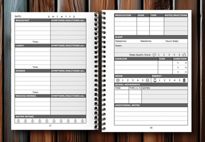 Food Diary and Symptom Log - Track How Your Diet Affects Your Symptoms | for IBS, Allergies, Intolerance, Crohn’s/IBD | A5 (5.8” x 8.3”) Spiral Bound