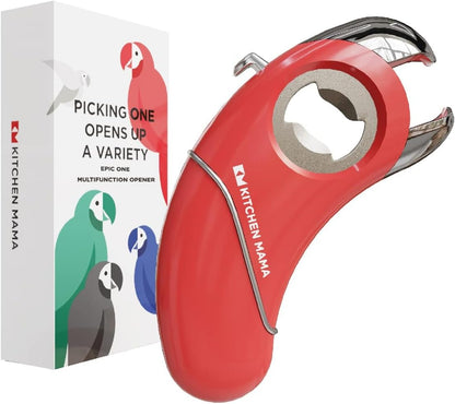 Kitchen Mama Epic One Multifunction Opener, Teal | Magnetic Bottle Opener, Beer Soda Opener, Effortless Jar Lid Opener, For Seniors and Elderly with Weak Hands and Arthritis