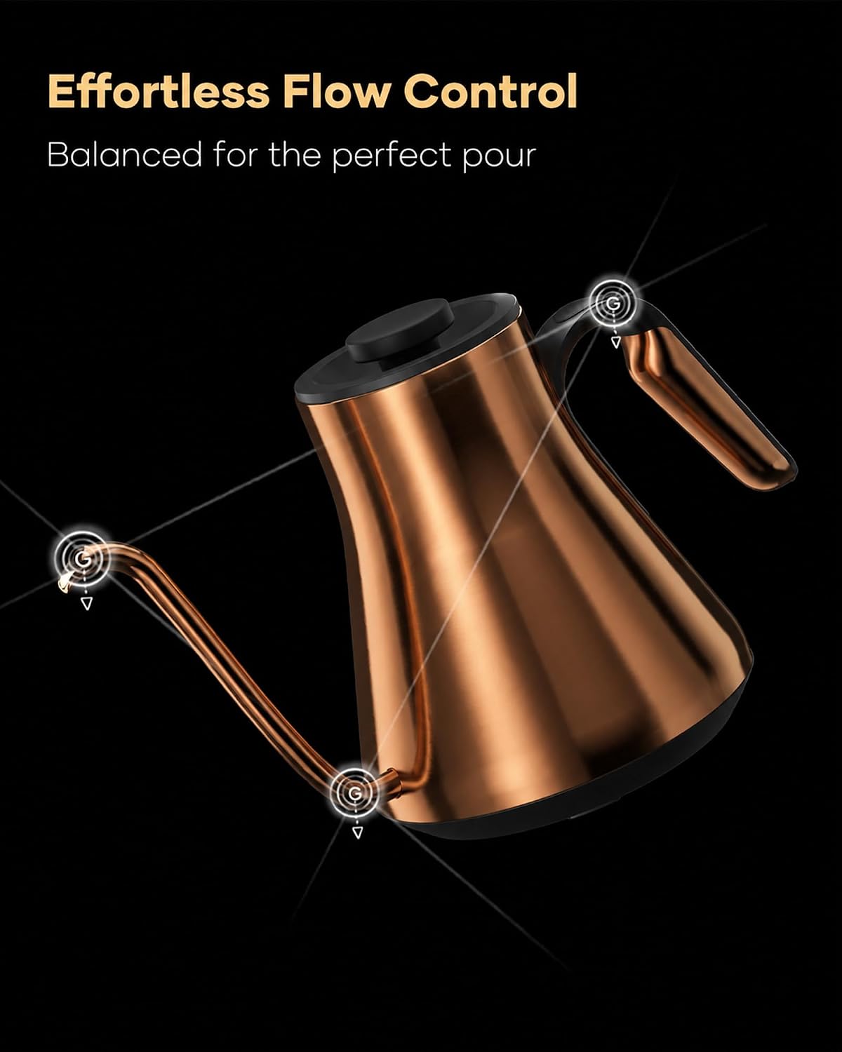 Cocinare FLOW B9 Gooseneck Electric Kettle ±1°F Temperature Control