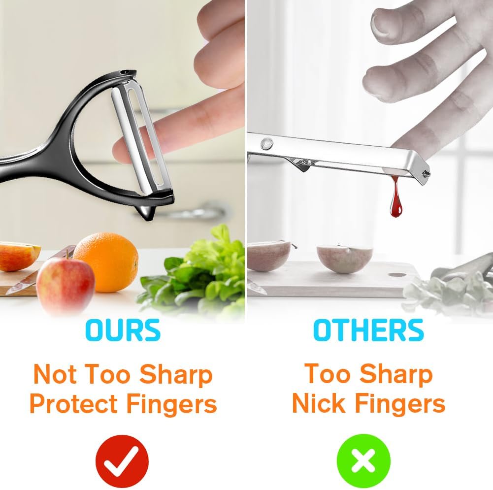 Vegetable Peeler, Stainless Steel Multi-function Potato Fruit Peeler Set, Y & I Shape Swivel Blades Kitchen Household Peeling Tools