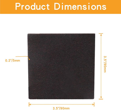 48 Pcs 1"/25mm Square Felt Furniture Pads, 5mm Thick, Brown | Self Adhesive, Anti Scratch Floor Protectors, For Furniture Feet Chair Legs
