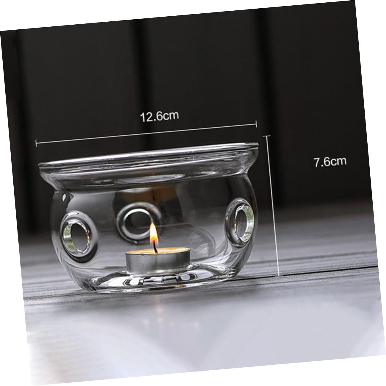 PRETYZOOM 1pc Creative Glass Base Heating Station for Tea Pot Stylish Insulated Furnace for Home Office Practical Tea Warmer No Candle Included