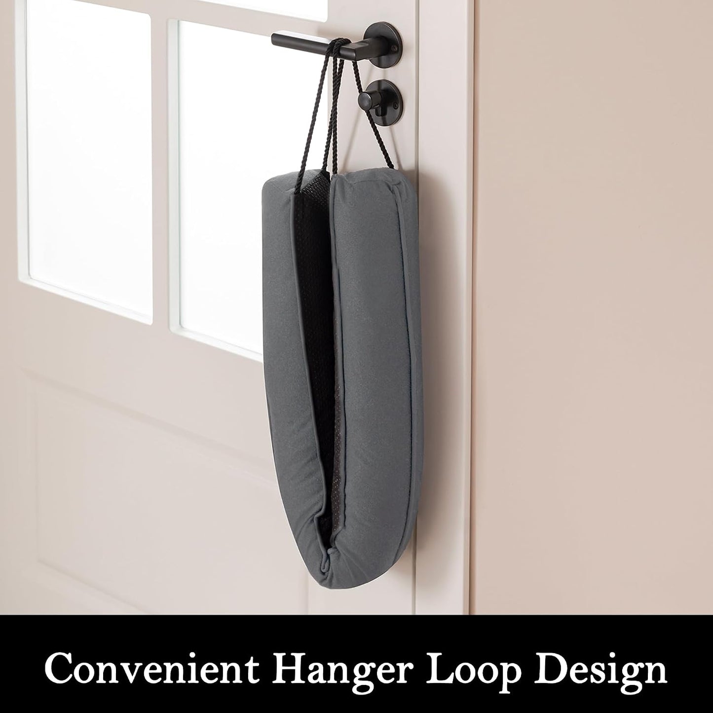 Door Draft Stopper, Removable Washable Cover, 38", Gray | Weighted Gap Filler, Blocks Hot and Cold Air, All-Season Seal, Easy Install, Noise & Wind Blocker, Home Essentials
