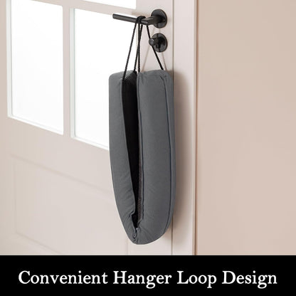 Door Draft Stopper, Removable Washable Cover, 38", Gray | Weighted Gap Filler, Blocks Hot and Cold Air, All-Season Seal, Easy Install, Noise & Wind Blocker, Home Essentials