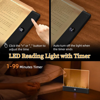 Book Light for Reading in Bed at Night Flat Reading Lights, Pink