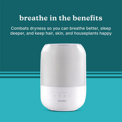 Homedics Ultrasonic Cool Mist Humidifier, Top-Fill 3L Water Tank