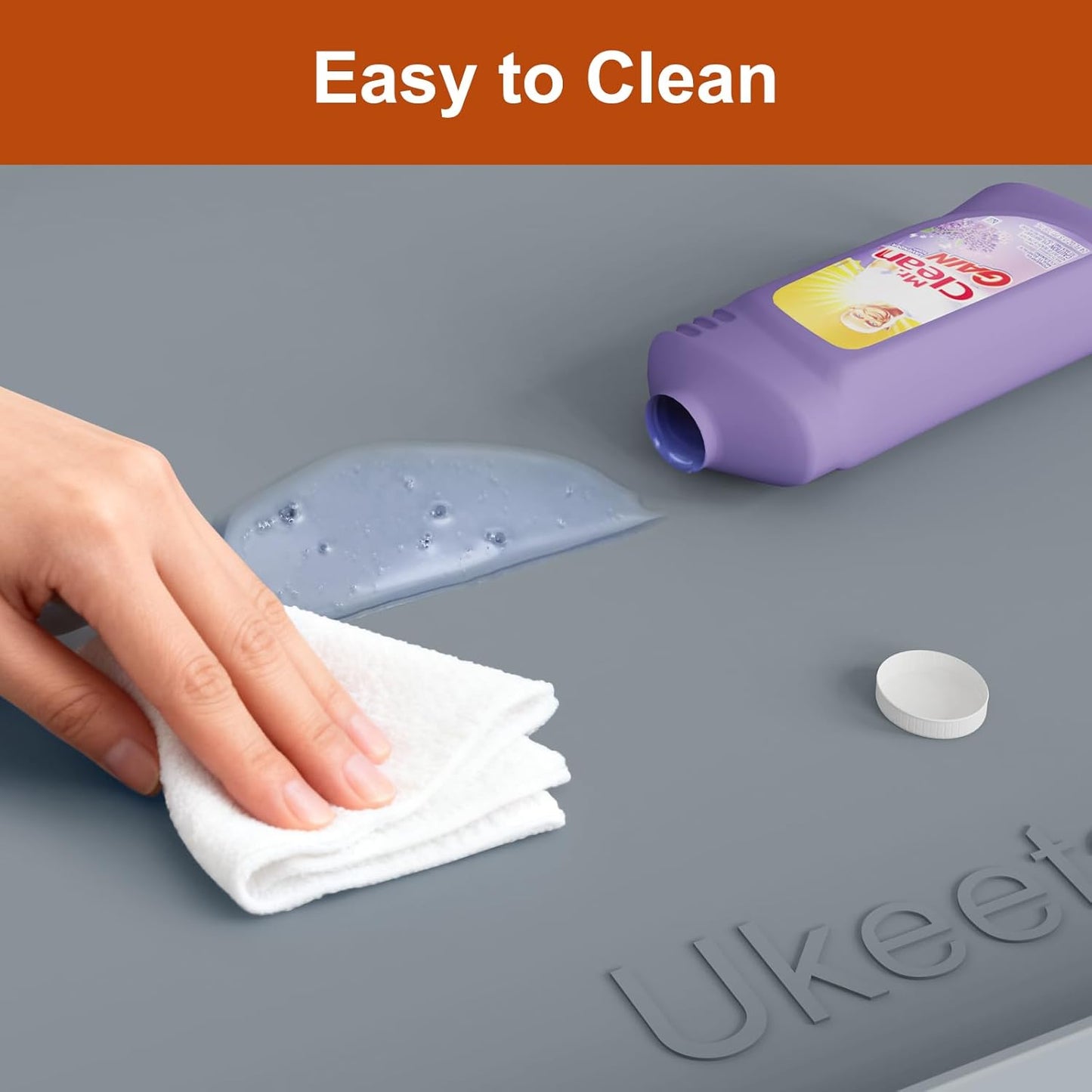 34" x 22" Extra Thick Silicone Mat Waterproof with Raised Edge, | Under Sink Mat for Kitchen & Bathroom, Kitchen Cabinet Liner, Multi-Purpose for Storage & Protection