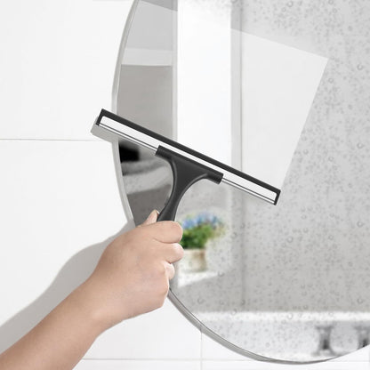 SetSail Squeegee for Shower Glass Door, 10 Inches, Black | Stainless Steel Shower Squeegee for Glass Doors, All-Purpose Window Squeegee for Shower Mirror Bathroom Car Window Cleaning
