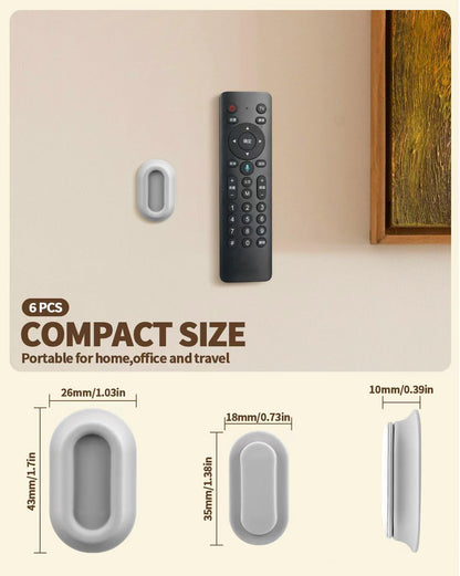 6 Pack Magnetic Remote Control Holder – Upgraded Silicone Magnetic Wall Mount for TV, Fan & Air Conditioner Remotes – Self-Adhesive, No-Drill Remote Control Holder Wall Mount