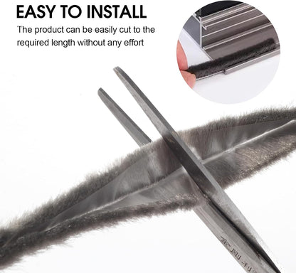 16 Ft (5m) 196 Inch Sliding sash Windows Doors Tape Pile Draught excluder Brush Seal Strip weatherstrip 7mm x 12mm (7/24 1/2 Inch, Gray)
