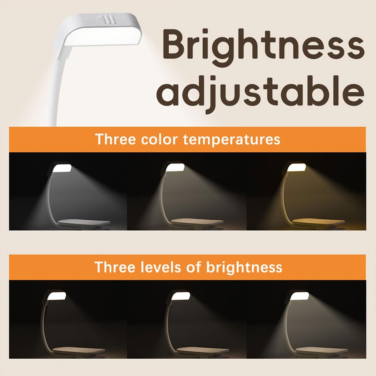 Choudao Rechargeable Book Light, Portable Reading Light,Black | Eye Caring 3 Color Temps, Extremely Long Battery Life, Portable Clip-On Reading Light for Studying