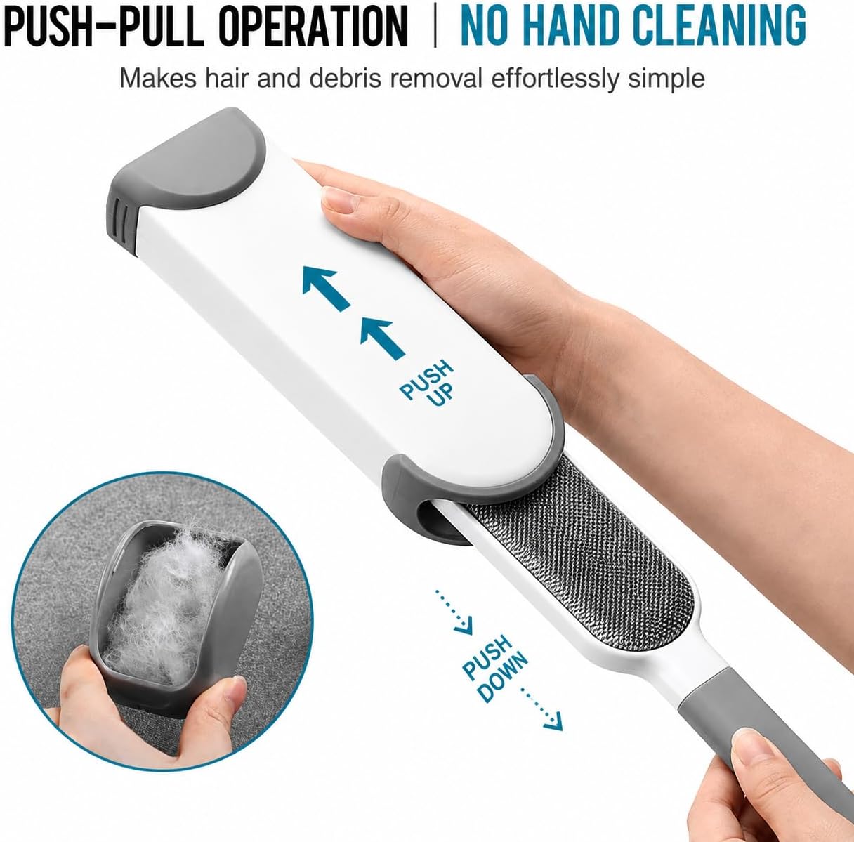 Pet Hair Remover Brush Set for Dog & Cat Hair, Reusable Lint Roller, Self-Cleaning Pet Hair Removal Tool for Couch, Clothes & Furniture