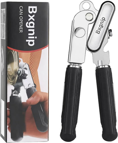 Can Opener Manual Stainless Steel with Magnet | Heavy duty,Oversized knob,Magnet lifts lids,Non slip grip,Bottle opener built in,Easy for arthritis