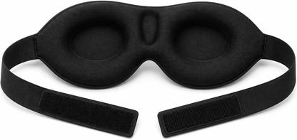 3D Sleep Mask for Side Sleepers, Blackout Eye Mask for Sleeping Women & Men, Zero Pressure Eye Cups, CPAP Friendly, Soft Adjustable Light Blocking Mask (Black)