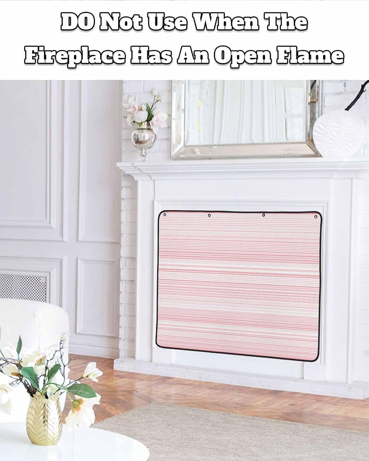 Magnetic Fireplace Cover Purple Stripes Fireplace Screen Decorative Classic Striped Lines Insulation Fireplaces Blocker Blanket Save Energy Fireplaces Draft Stopper Covers for Living Room 36x30 Inch