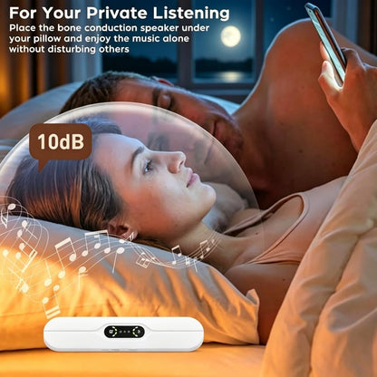 Pillow Speaker for Sleeping, Mini Bone Conduction Portable Sleep Aid with Stereo Bass, Bluetooth Sleep Bar for Deep Sleeping with White Noise, with Volume Control-Supports TF Function 1